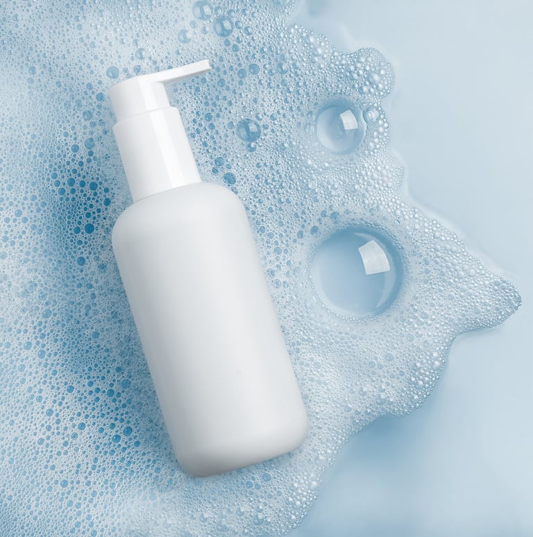 Gentle daily face wash in pump bottle
